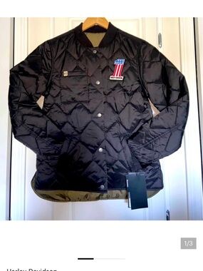 Harley-Davidson womens Black Quilted Bomber Jacket